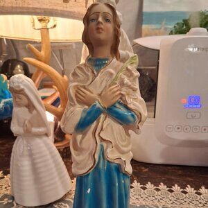 Vintage Saint Maria Goretti 12" Statue COLUMBIA STATUARY Made in Italy**READ**